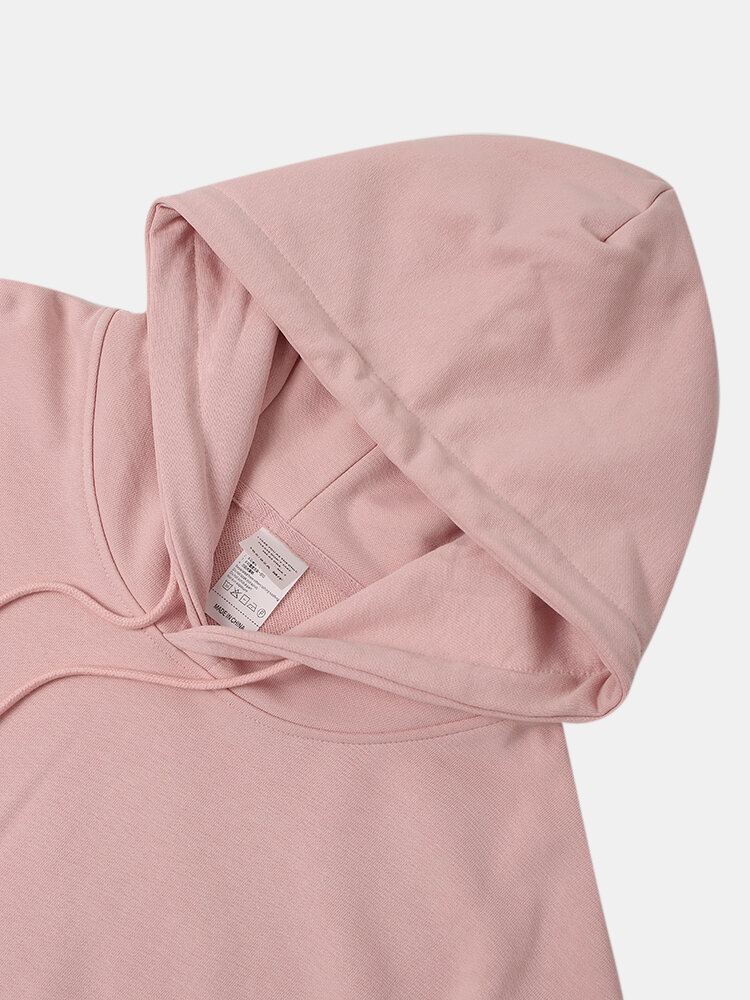 Miesten Auringonlaskun Maisema Graafinen Takaisin Tulosta Solid Cotton Casual Pullover-huppari