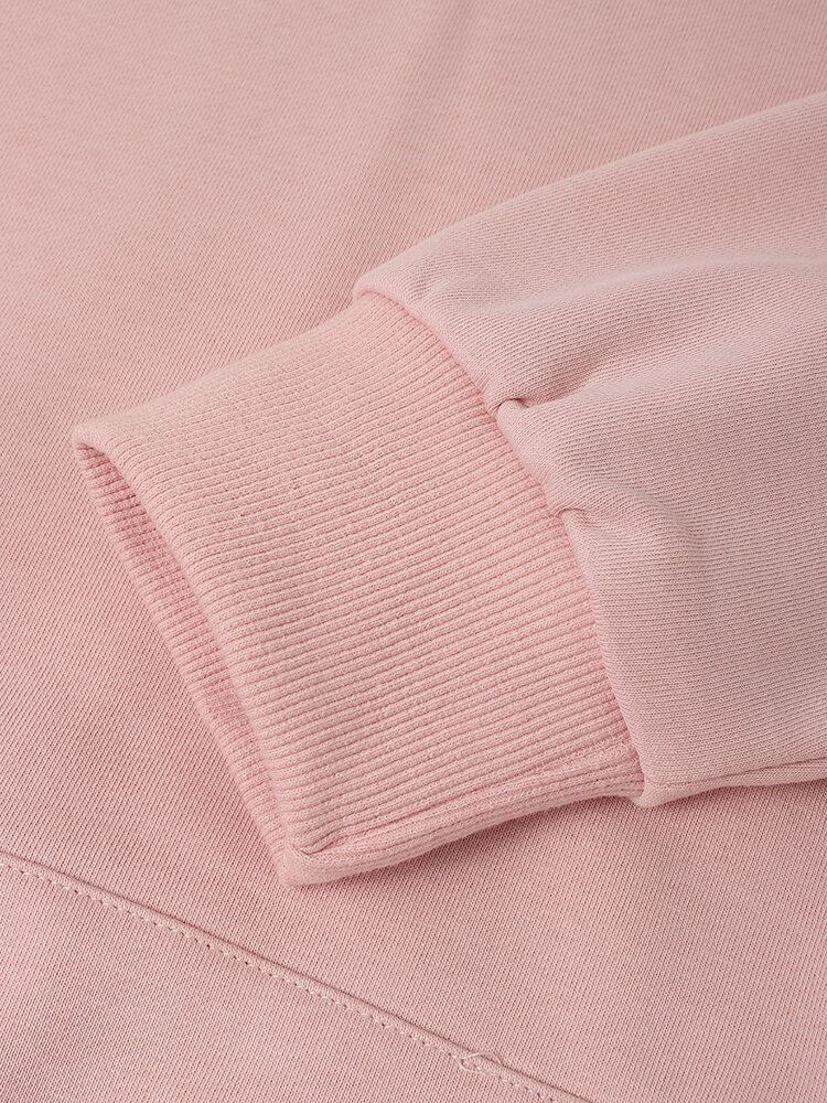 Miesten Auringonlaskun Maisema Graafinen Takaisin Tulosta Solid Cotton Casual Pullover-huppari