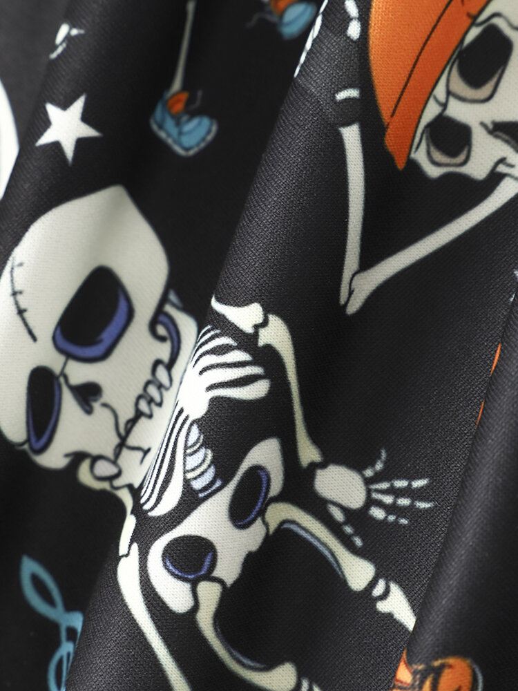 Miesten Halloween Dance Skull Print-huppari