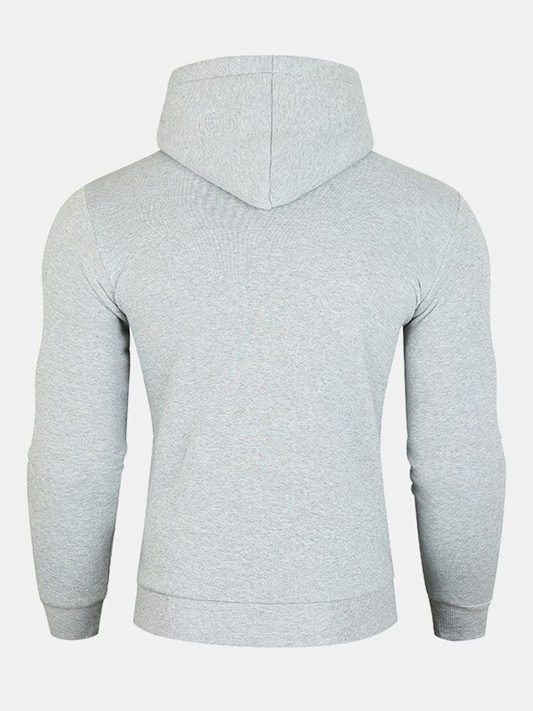 Miesten Kiinteä Kiristysnyörillinen Fleece-urheilullinen Korkeapääntie Jossa Edessä Taskut Hupullinen Huppari