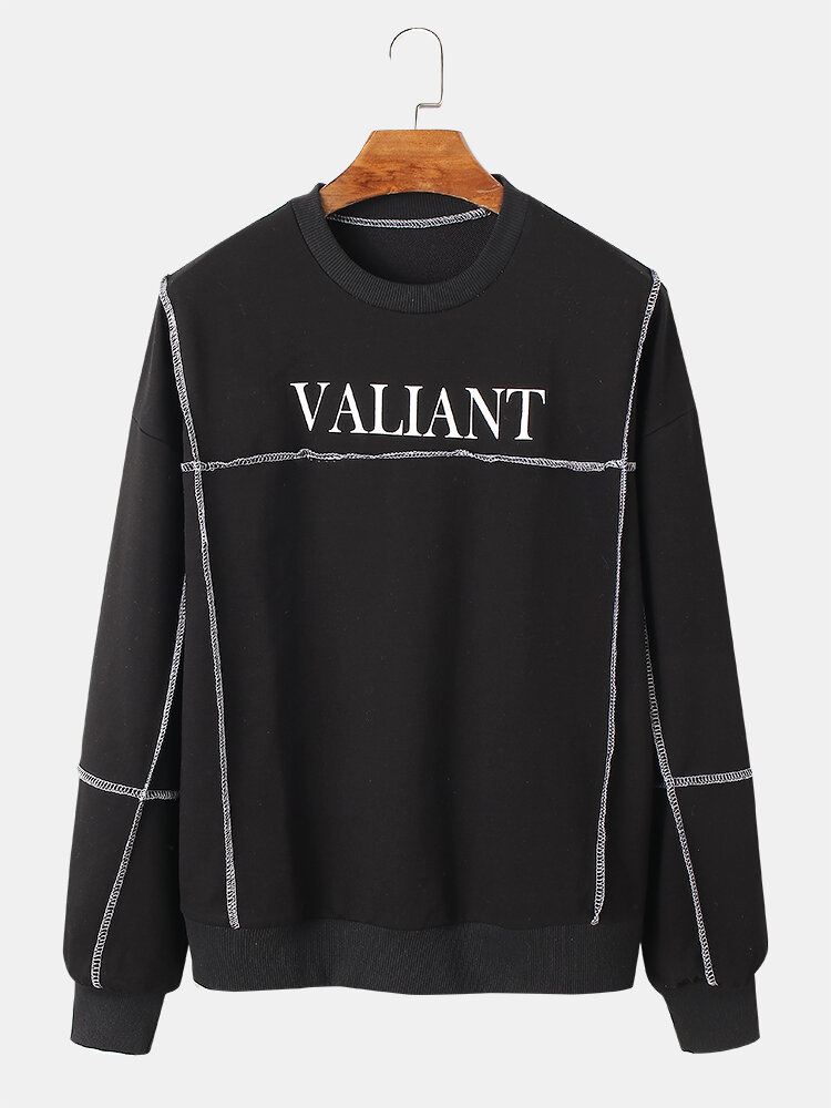 Miesten Puuvillainen Valiant Reverse Loopback Crew Neck Rento Villapaita