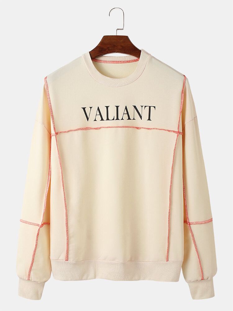 Miesten Puuvillainen Valiant Reverse Loopback Crew Neck Rento Villapaita