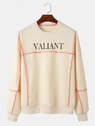 Miesten Puuvillainen Valiant Reverse Loopback Crew Neck Rento Villapaita