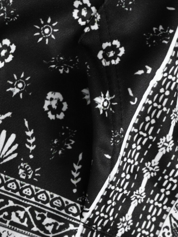 Miesten Retro Paisley Etninen Kontrasti Etutasku Kiristysnyörillä Hupparit