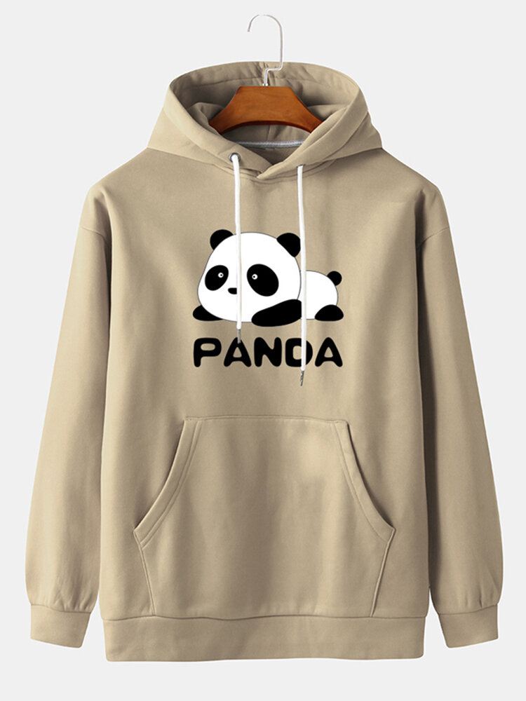 Miesten Sarjakuva Panda Print Drop Olkahupparit Taskulla