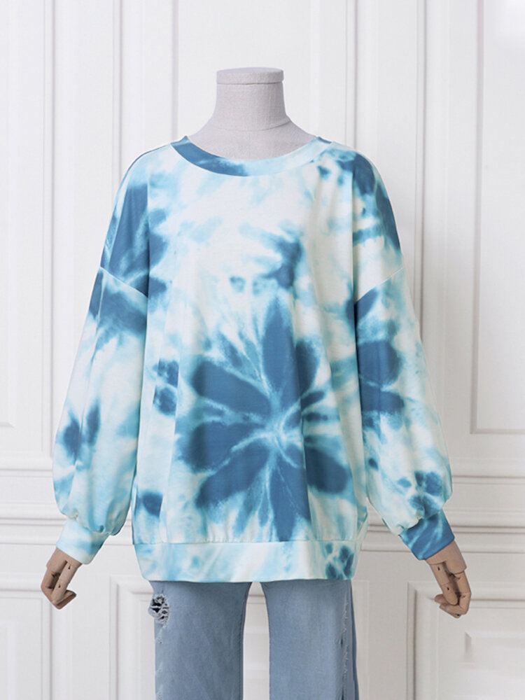 Ootd Naisten Tieväripainatus Puff Sleeve Muoti European Loose Sweatshirt