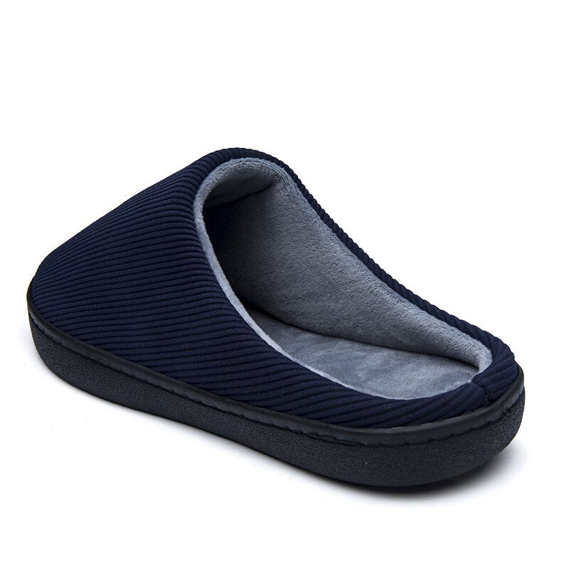 Miesten Pure Color Pyöreä Toe Liukumaton Lämmin Slip-on Kotipuuvillatossut