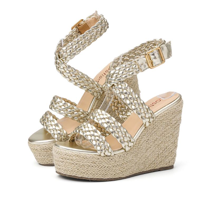 Naisten Punoshihna Espadrille Slingback Platform Sandaalit