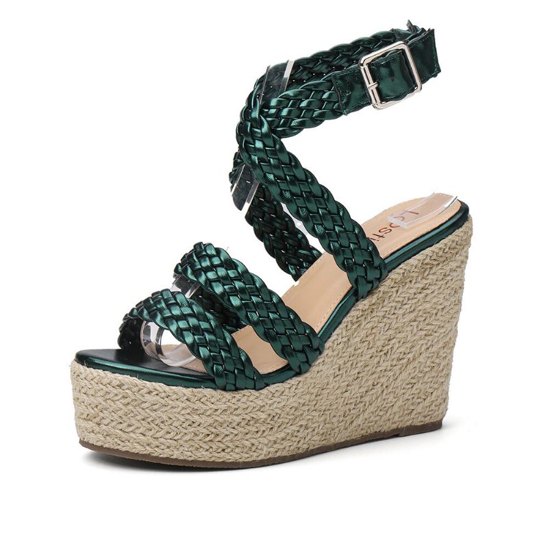 Naisten Punoshihna Espadrille Slingback Platform Sandaalit