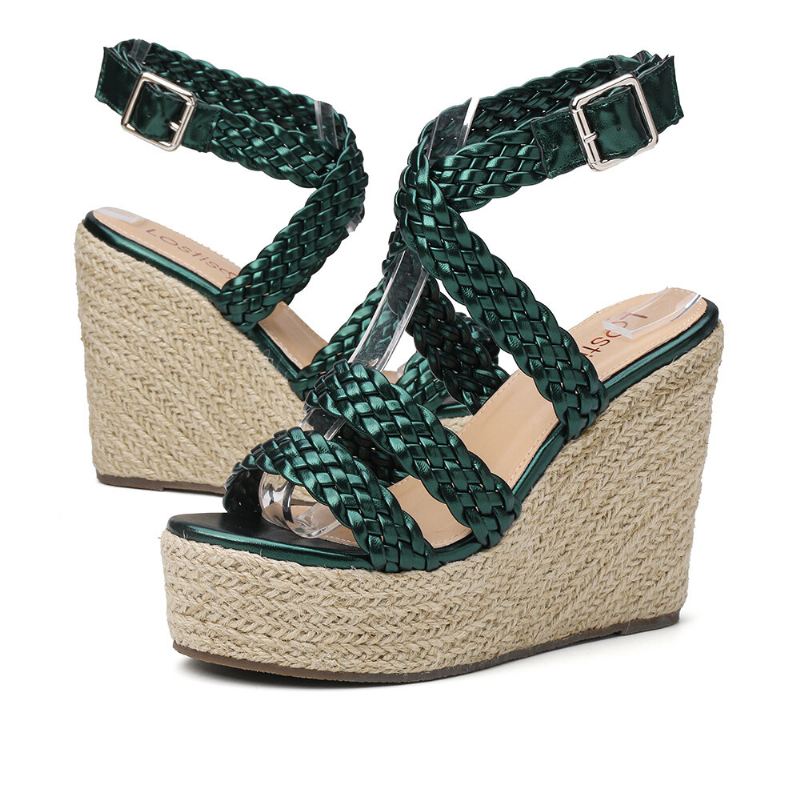 Naisten Punoshihna Espadrille Slingback Platform Sandaalit