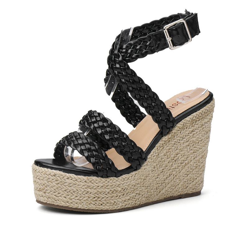 Naisten Punoshihna Espadrille Slingback Platform Sandaalit