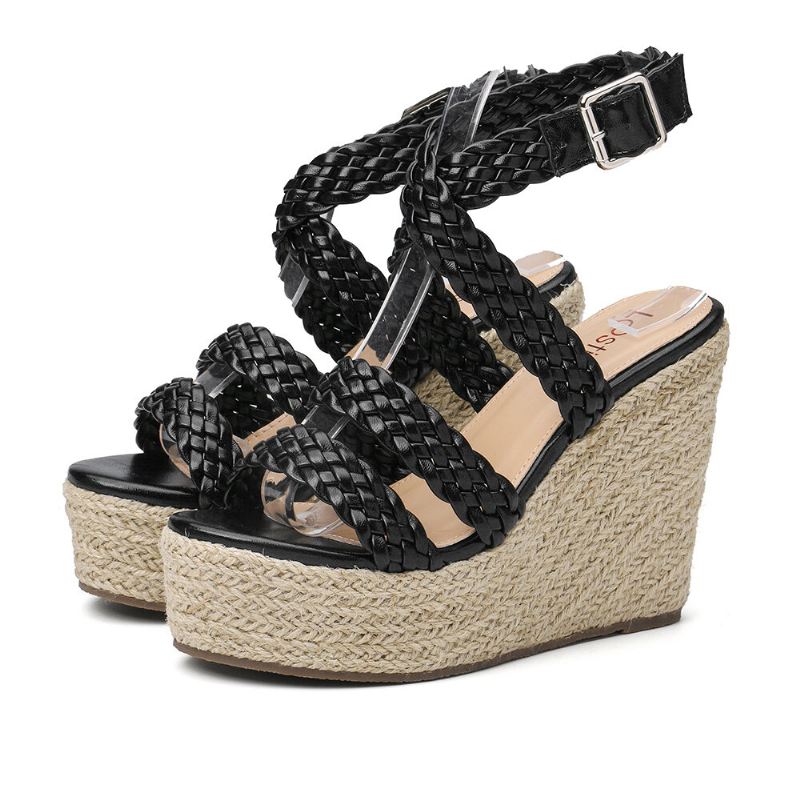 Naisten Punoshihna Espadrille Slingback Platform Sandaalit