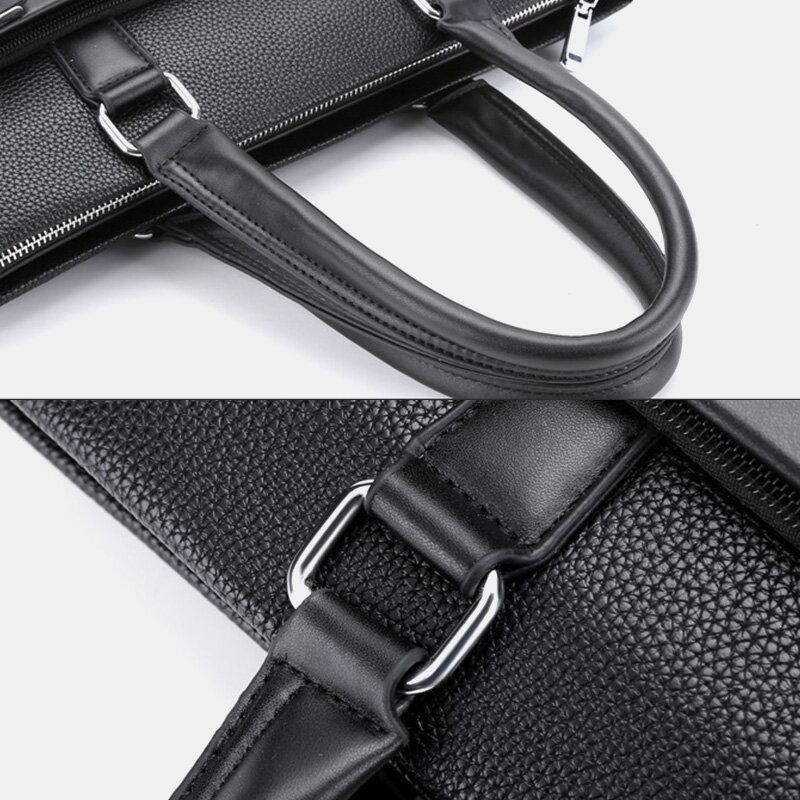 Miesten Keinonahka Business 15.6 Tuuman Kannettavan Tietokoneen Laukku Salkut Käsilaukku Crossbody Laukku