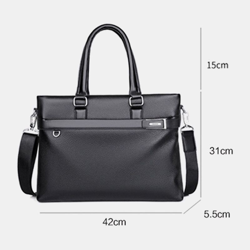 Miesten Keinonahka Business 15.6 Tuuman Kannettavan Tietokoneen Laukku Salkut Käsilaukku Crossbody Laukku