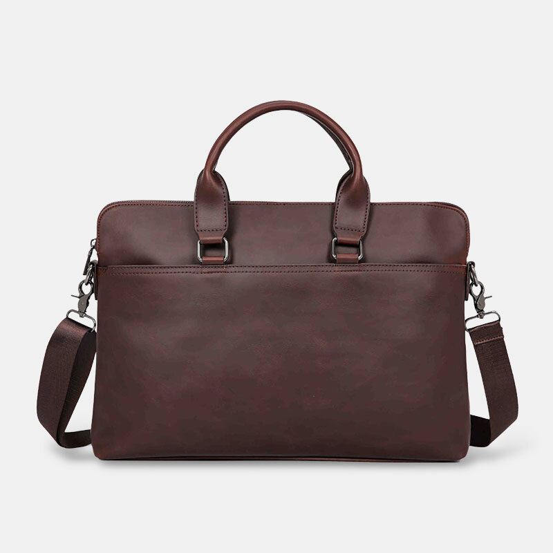 Miesten Vintage Keinonahkainen Multi-carry Suuri Kapasiteetti Yksivärinen Salkku Käsilaukut Business Crossbody Laukku