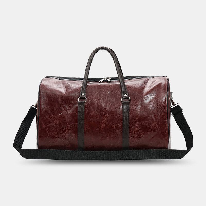 Naiset Miehet Nahka Retro Suuren Kapasiteetin Käsilaukku Business Matkalaukku Laukku Olkalaukku Crossbody Bag