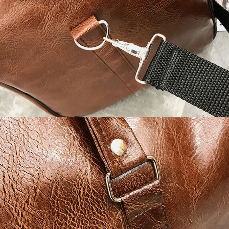 Naiset Miehet Nahka Retro Suuren Kapasiteetin Käsilaukku Business Matkalaukku Laukku Olkalaukku Crossbody Bag