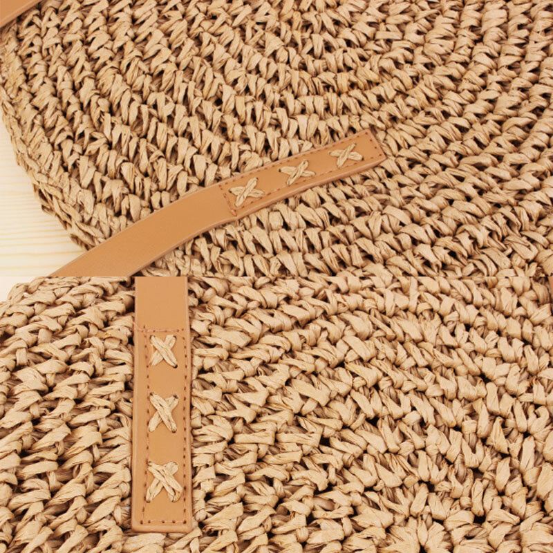 Naiset Simplicity Stripe Straw Bag Käsilaukut Tote Retro Beach Bag