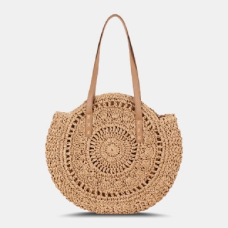 Naiset Simplicity Stripe Straw Bag Käsilaukut Tote Retro Beach Bag