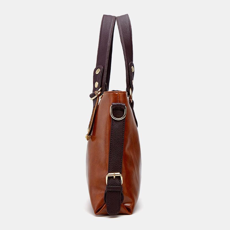 Naisten Tekonahka Retro Litsikuvio Suuri Tilavuus Käsilaukku Olkalaukku Crossbody Laukku Tote