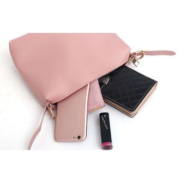 Naisten Tekonahkainen Kolmiosainen Setti Tupsu Käsilaukku Crossbody Bag Clutch Bag