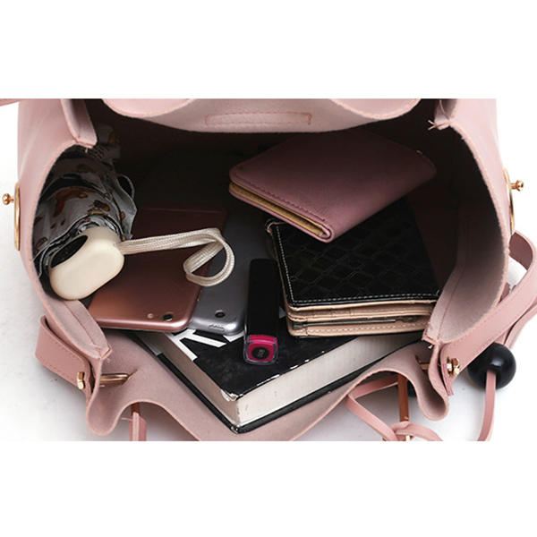 Naisten Tekonahkainen Kolmiosainen Setti Tupsu Käsilaukku Crossbody Bag Clutch Bag