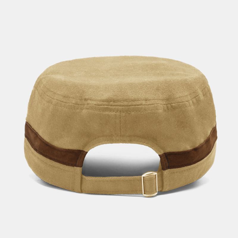 Collrown Men Rivet Litteä Hattu Koristeellinen Vyö Patchwork Säädettävä Rento Sotilaallinen Lippalakki Peaked Cap Newsboy Cap