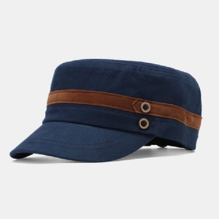 Collrown Men Rivet Litteä Hattu Koristeellinen Vyö Patchwork Säädettävä Rento Sotilaallinen Lippalakki Peaked Cap Newsboy Cap