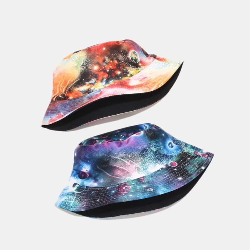 Graffiti Galaxy Fisherman Hat Naisten Puuvilla-allashattu Bucket Hat