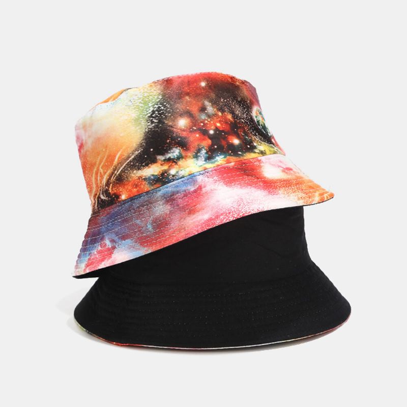 Graffiti Galaxy Fisherman Hat Naisten Puuvilla-allashattu Bucket Hat