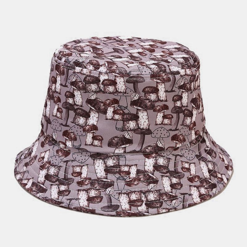 Miehet Naiset Multi Mushroom Printing Sunshade Outdoor Couple Bucket Hat