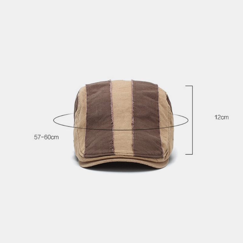 Miehet Vanha Patchwork Litteä Hattu Brittiläinen Retro Simple Newsboy Hat Ivy Cap Forward Cap Baret Cap