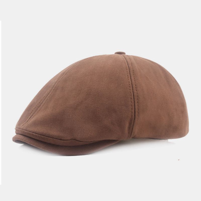 Miesten Cotton Baret Cap Yksivärinen Retro Säädettävä Sanomalehtihattu Maalari Hattu Kahdeksankulmainen Hattu