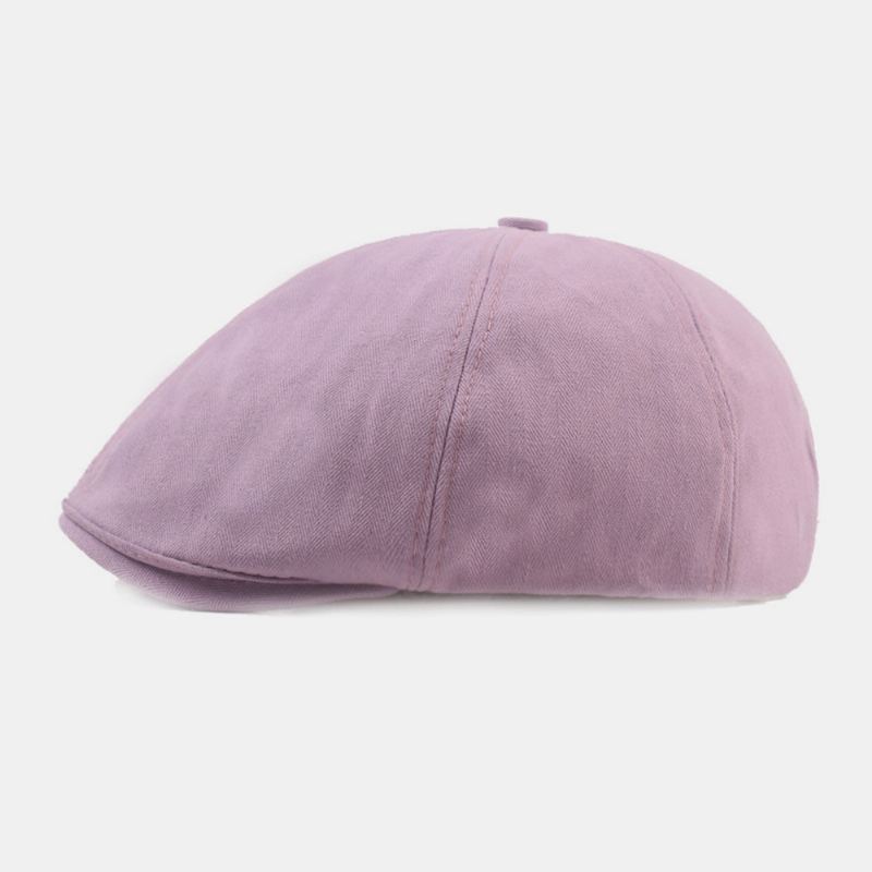 Miesten Cotton Baret Cap Yksivärinen Retro Säädettävä Sanomalehtihattu Maalari Hattu Kahdeksankulmainen Hattu