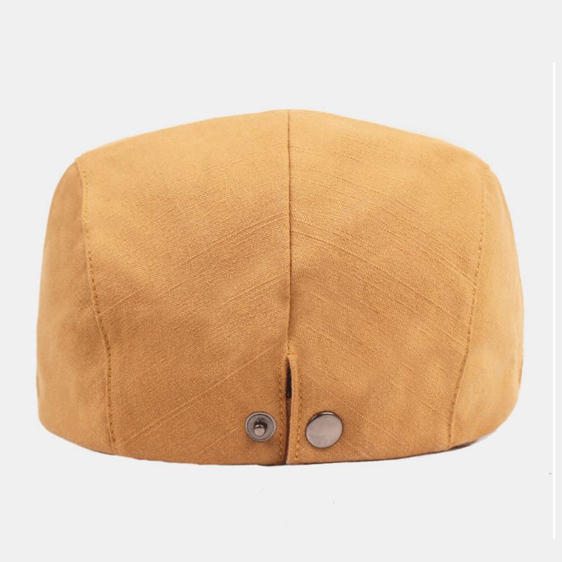 Miesten Cotton Baret Cap Yksivärinen Säädettävä Rento Retro Aurinkovarjo Eteenpäin Lippalakki Litteä Hattu