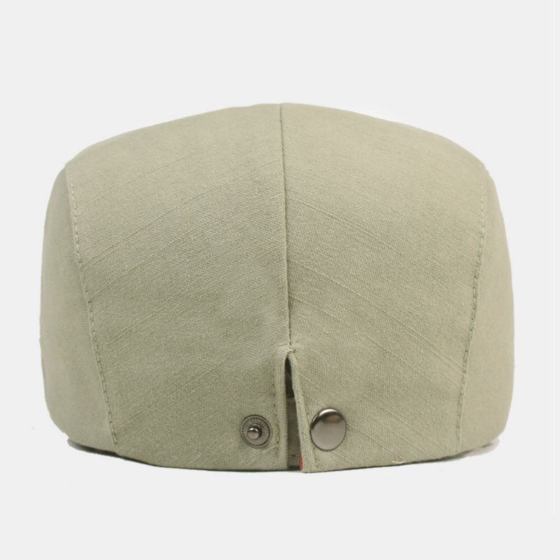 Miesten Cotton Baret Cap Yksivärinen Säädettävä Rento Retro Aurinkovarjo Eteenpäin Lippalakki Litteä Hattu