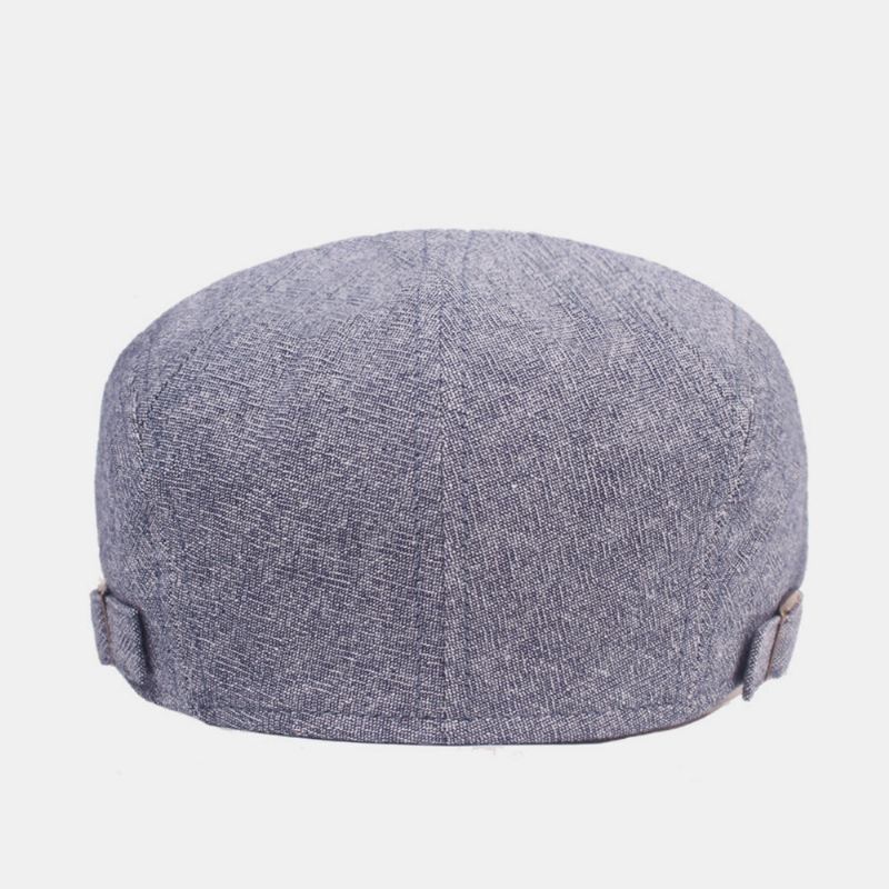 Miesten Cotton Baret Cap Yksivärinen Säädettävä Wild Forward Hat Litteä Lippalakki