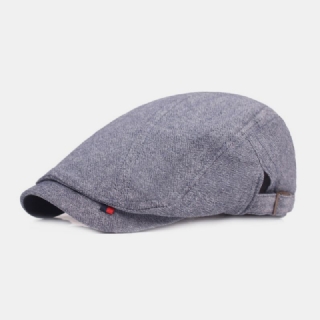 Miesten Cotton Baret Cap Yksivärinen Säädettävä Wild Forward Hat Litteä Lippalakki