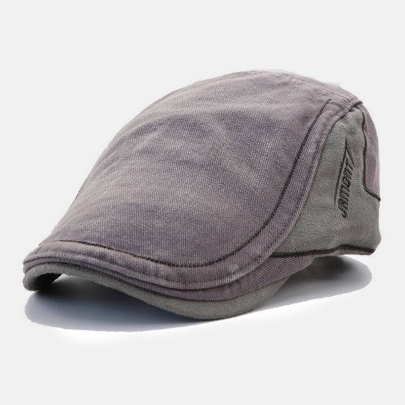 Miesten Kontrasti Väri Beretti Lippalakki Retro Casual Säädettävä Litteä Lippalakki Ivy Cap Eteenpäin Lippalakki