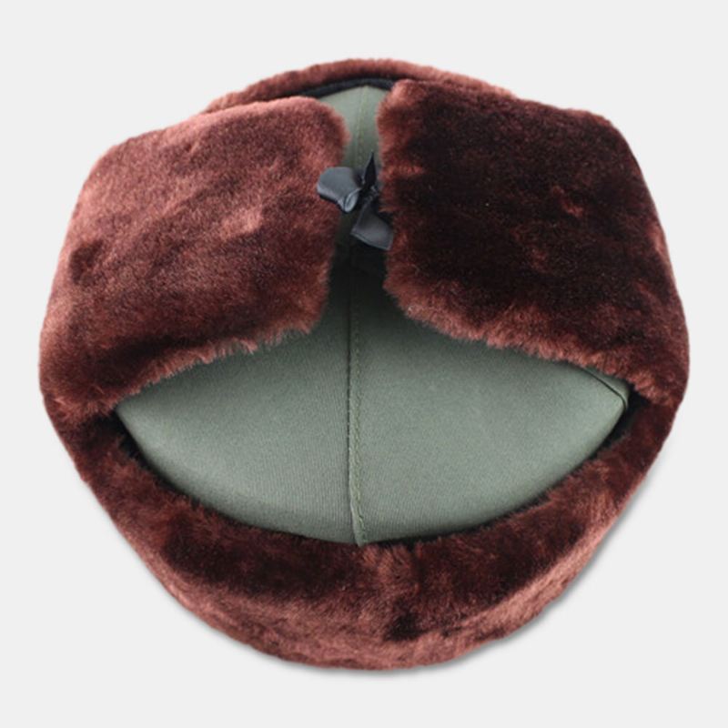 Miesten Neuvostoliiton Merkki Thicken Plus Velvet Trapper Hattu Talvipyöräily Lämmin Kuulosuojaus Tuulenpitävä Venäläinen Hattu Ushanka Hat