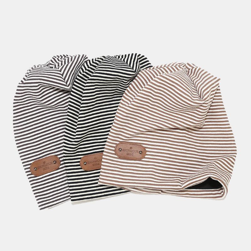 Miesten Pipo Retro Patch Stripe Lattice Kuulosuojaimet Lämmin Baotou Cap Naisille