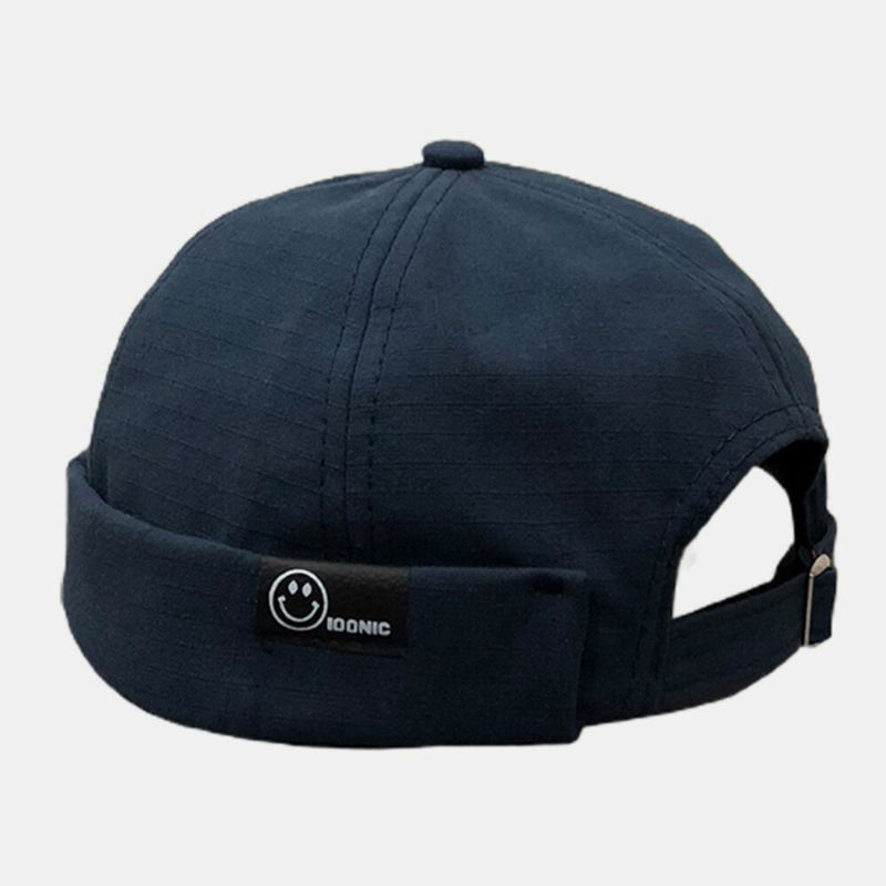 Miesten Puuvilla Hymynaama Kirje Patch Street Fashion Brimless Pipo Landlord Cap Skull Cap