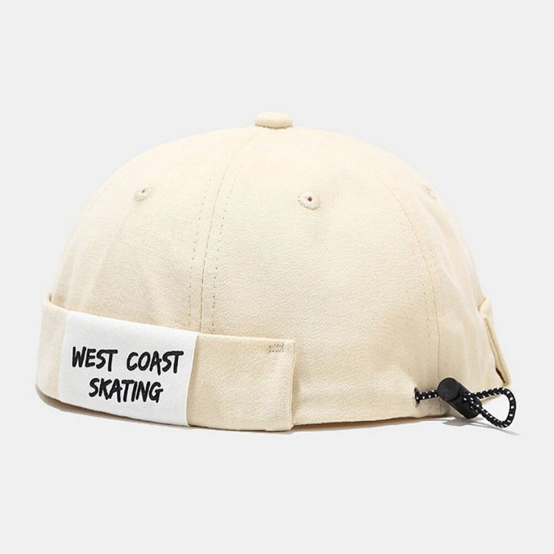 Miesten Puuvilla Letter Slogan Patchwork Outdoor Rento Landlord Cap Brimless Beanie Skull Cap