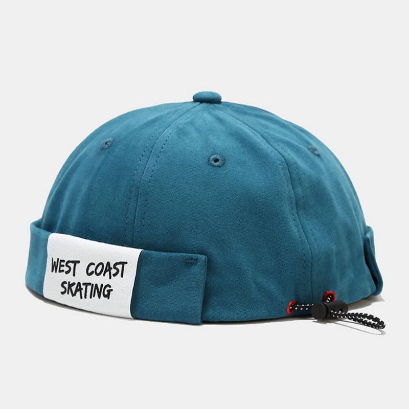 Miesten Puuvilla Letter Slogan Patchwork Outdoor Rento Landlord Cap Brimless Beanie Skull Cap