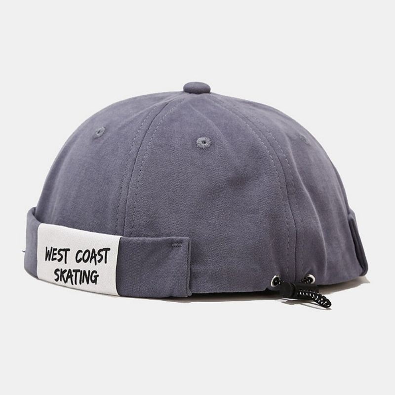 Miesten Puuvilla Letter Slogan Patchwork Outdoor Rento Landlord Cap Brimless Beanie Skull Cap