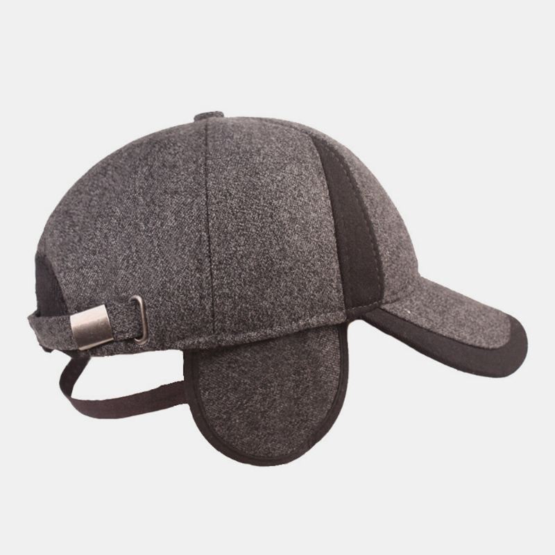 Miesten Puuvilla Pachwork Sisäänrakennettu Kuulosuojaus Paksu Lämmin Baseball Lippalakki Värisopiva Letter Metal Label Newsboy Caps