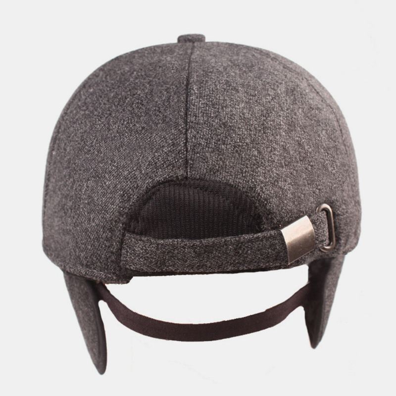 Miesten Puuvilla Pachwork Sisäänrakennettu Kuulosuojaus Paksu Lämmin Baseball Lippalakki Värisopiva Letter Metal Label Newsboy Caps