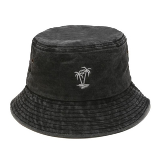 Miesten Puuvilla Vintage Pesty Kookos Brodeerattu Ulkoilu Urheilu Kalastus Vaellushattu Bucket Hat