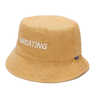 Miesten Puuvilla Vintage Vanha Pesty Aurinkohattu Aurinkovoide Greating Letter Bucket Hat