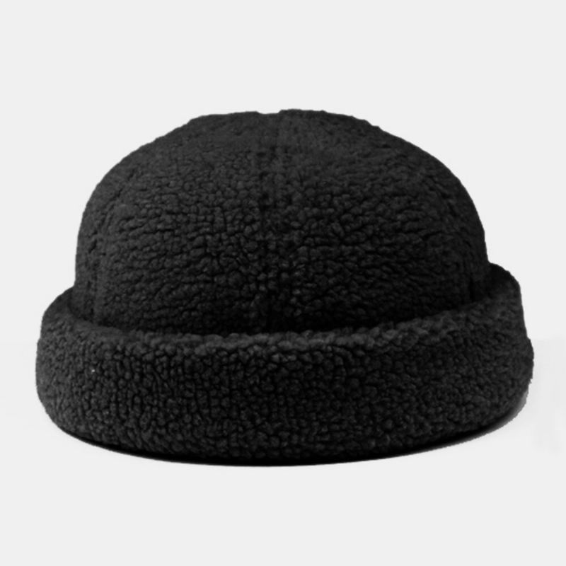 Miesten Shearling Yksivärinen Säädettävä Villi Lämmin Ulkopipo Landlord Cap Skull Cap